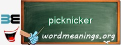 WordMeaning blackboard for picknicker